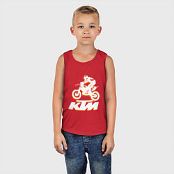 Майка детская хлопок KTM белый, цвет: красный — фото 2