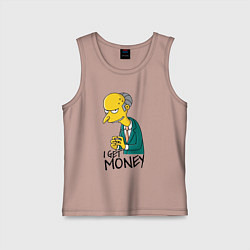 Детская майка Mr. Burns: I get money