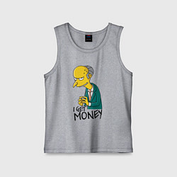 Детская майка Mr. Burns: I get money