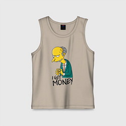 Детская майка Mr. Burns: I get money