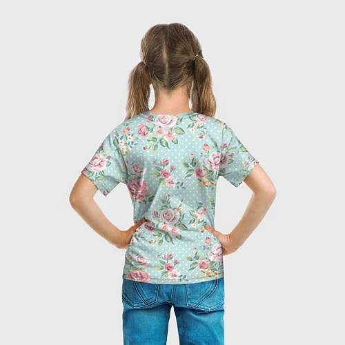 Детская футболка Цветы ретро 1 / 3D-принт – фото 6