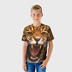 Футболка детская Ярость леопарда, цвет: 3D-принт — фото 2
