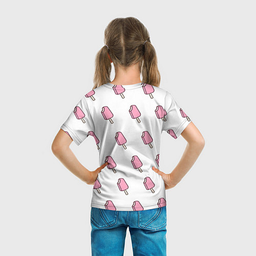 Детская футболка Мороженое розовое / 3D-принт – фото 6