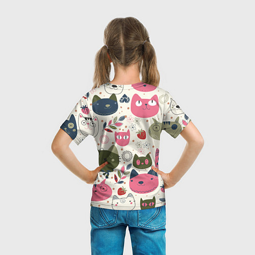 Детская футболка Радостные котики / 3D-принт – фото 6