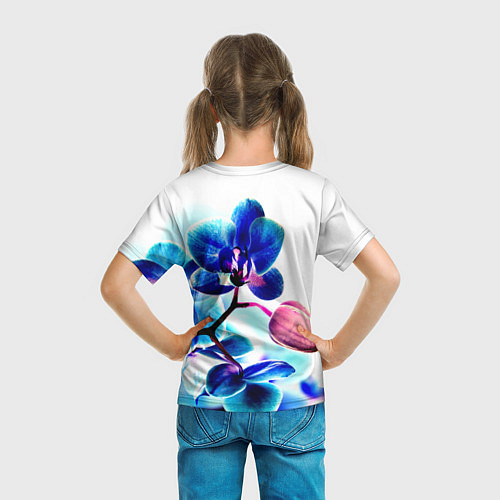 Детская футболка Фиолетовая орхидея / 3D-принт – фото 6