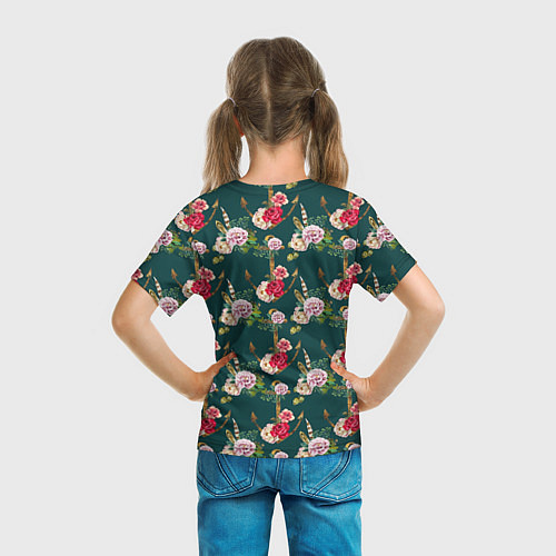 Детская футболка Цветы и бабочки 7 / 3D-принт – фото 6