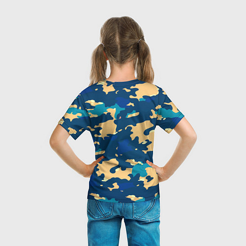 Детская футболка Камуфляж: голубой/желтый / 3D-принт – фото 6