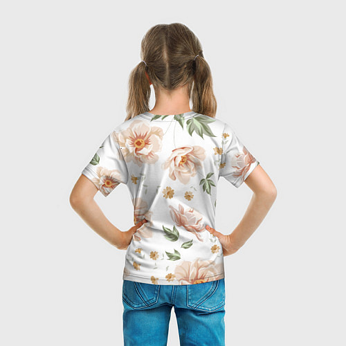 Детская футболка Красивые цветы / 3D-принт – фото 6