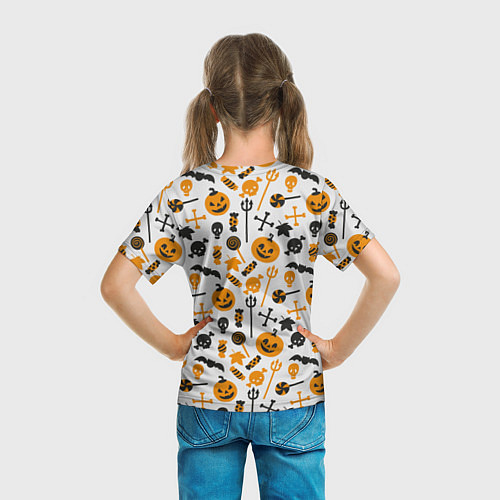 Детская футболка Узор Halloween / 3D-принт – фото 6