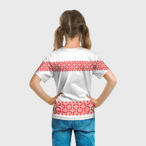 Детская футболка Славянский орнамент (на белом) / 3D-принт – фото 6