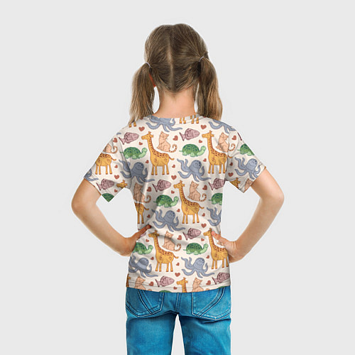 Детская футболка Летние зверьки / 3D-принт – фото 6