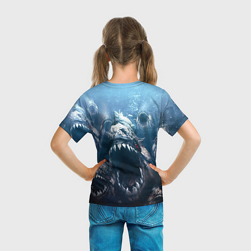 Детская футболка Голодные пираньи / 3D-принт – фото 6