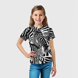 Футболка детская Полосатая зебра, цвет: 3D-принт — фото 2