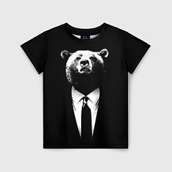 Детская футболка Медведь бизнесмен