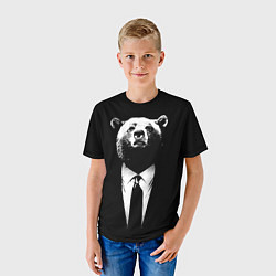 Футболка детская Медведь бизнесмен, цвет: 3D-принт — фото 2