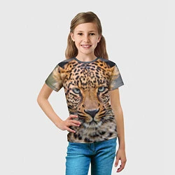 Футболка детская Грустный леопард, цвет: 3D-принт — фото 2
