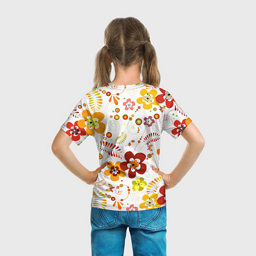 Детская футболка Летние цветы / 3D-принт – фото 6