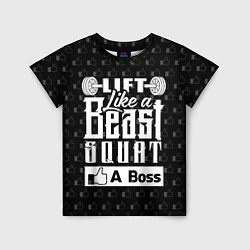 Футболка детская Lift Like A Beast Squat, цвет: 3D-принт