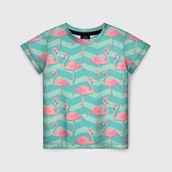 Футболка детская Flamingo Pattern, цвет: 3D-принт