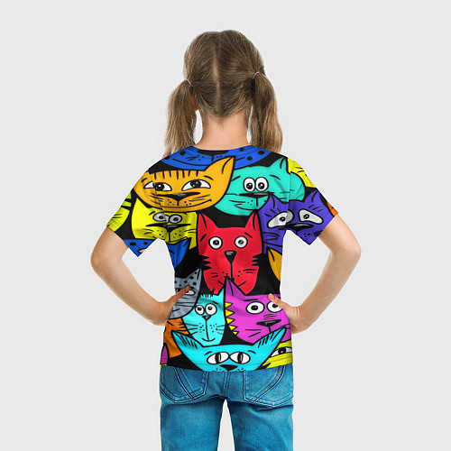 Детская футболка Кошачьи мордочки / 3D-принт – фото 6