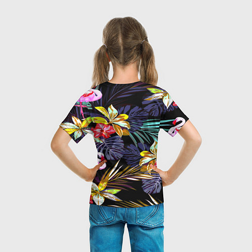 Детская футболка Тропический фламинго / 3D-принт – фото 6