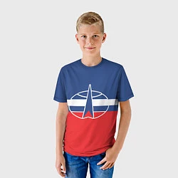 Футболка детская Флаг космический войск РФ, цвет: 3D-принт — фото 2