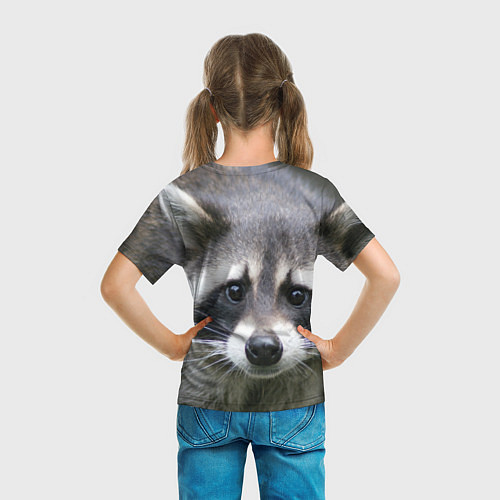 Детская футболка Озадаченный енот / 3D-принт – фото 6