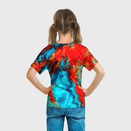 Детская футболка Неоновые разводы / 3D-принт – фото 6