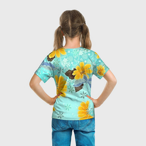 Детская футболка Цветочный узор / 3D-принт – фото 6