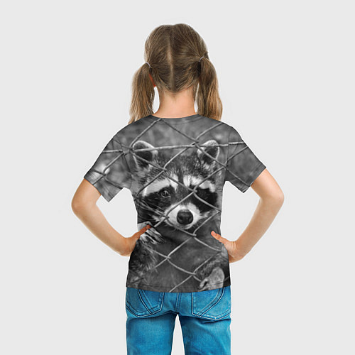 Детская футболка Енот за решеткой / 3D-принт – фото 6