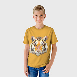 Футболка детская Геометрический тигр, цвет: 3D-принт — фото 2