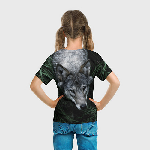 Детская футболка Волк в траве / 3D-принт – фото 6