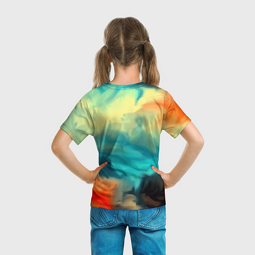 Детская футболка Разноцветная акварель / 3D-принт – фото 6