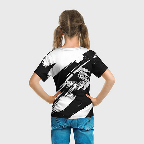Детская футболка Чёрно-белый / 3D-принт – фото 6
