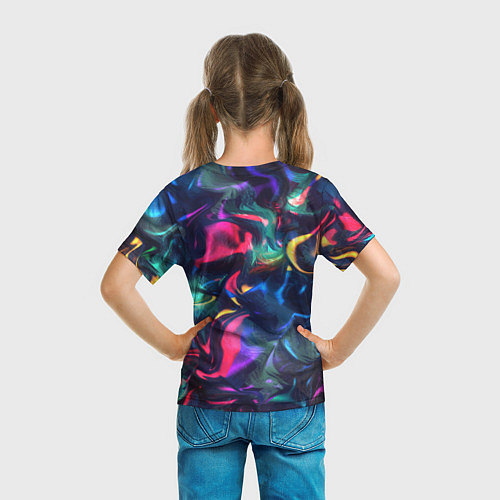Детская футболка Неоновая вода / 3D-принт – фото 6