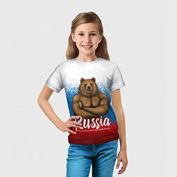 Футболка детская Russian Bear, цвет: 3D-принт — фото 2