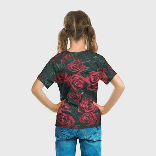 Детская футболка Бархатные розы / 3D-принт – фото 6