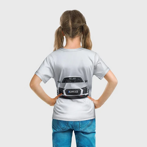 Детская футболка Audi серебро / 3D-принт – фото 6