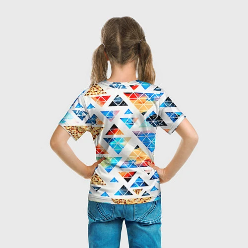 Детская футболка Космические треугольники / 3D-принт – фото 6