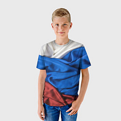 Футболка детская Российский Триколор, цвет: 3D-принт — фото 2