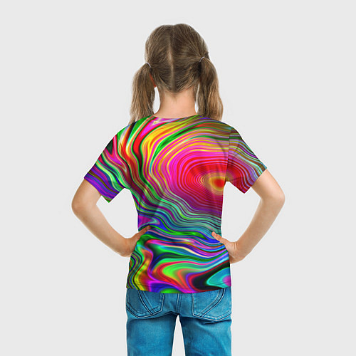 Детская футболка Цветные разводы / 3D-принт – фото 6