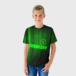 Футболка детская Green Day лучи, цвет: 3D-принт — фото 2