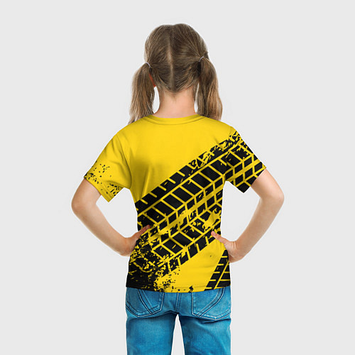 Детская футболка Следы покрышек / 3D-принт – фото 6