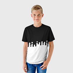 Футболка детская Чёрно-белый узор, цвет: 3D-принт — фото 2