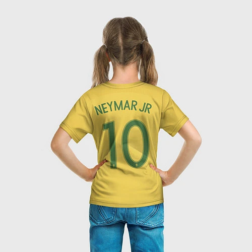 Детская футболка Сборная Бразилии: Неймар ЧМ-2018 / 3D-принт – фото 6