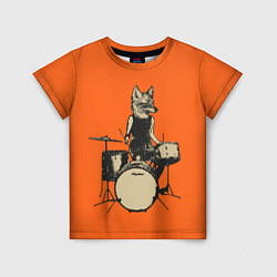 Футболка детская Drums Fox, цвет: 3D-принт