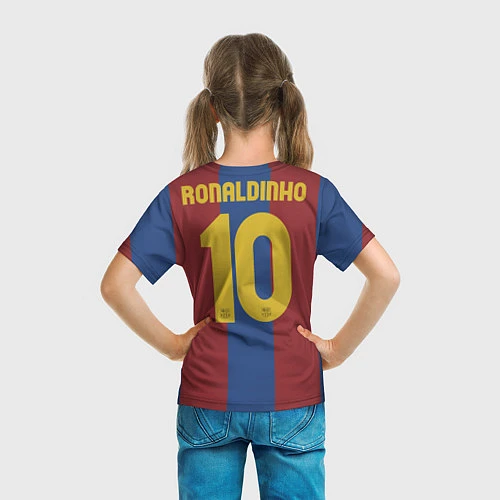 Детская футболка FCB: Ronaldinho Retro / 3D-принт – фото 6
