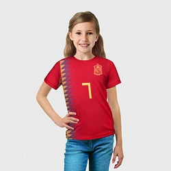 Футболка детская Сборная Испании: Мората ЧМ 2018, цвет: 3D-принт — фото 2