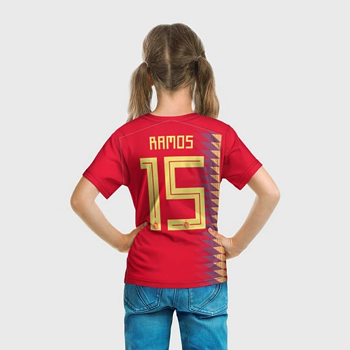 Детская футболка Сборная Испании: Рамос ЧМ 2018 / 3D-принт – фото 6
