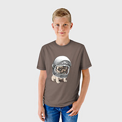 Футболка детская Мопс космонавт, цвет: 3D-принт — фото 2